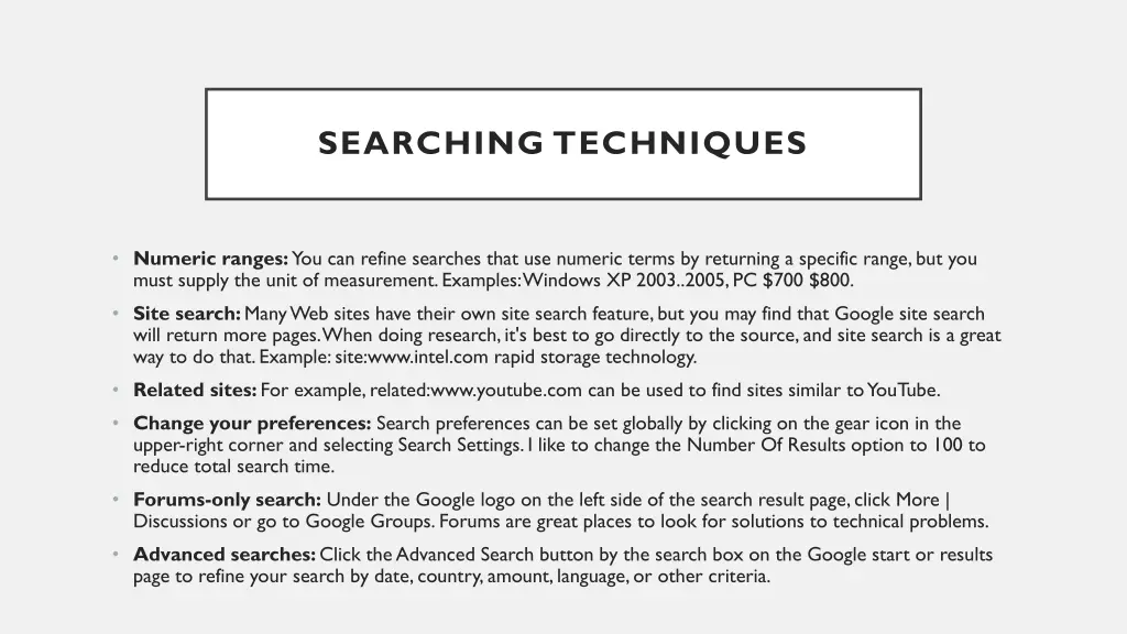searching techniques 4