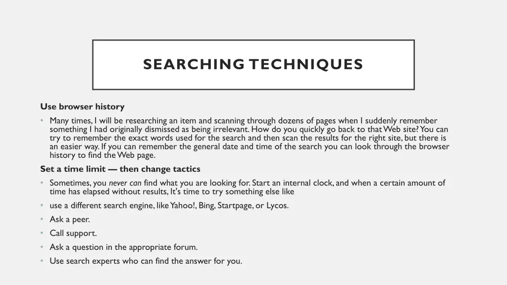 searching techniques 5