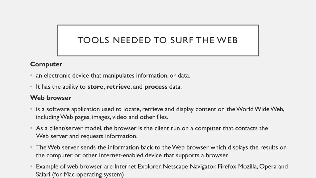 tools needed to surf the web 1