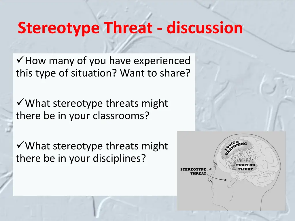 stereotype threat discussion