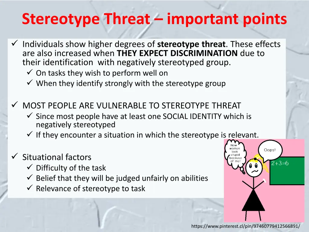 stereotype threat important points