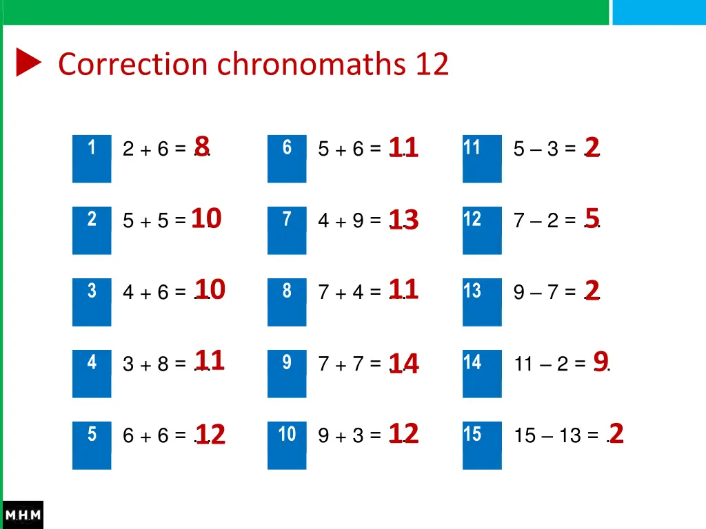 correction chronomaths 12