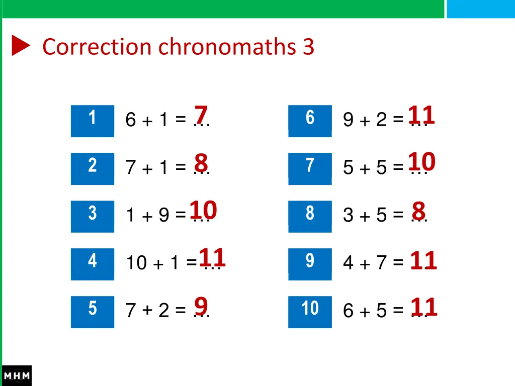 correction chronomaths 3