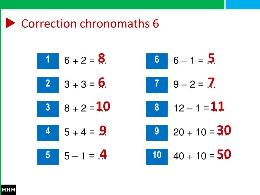 correction chronomaths 6