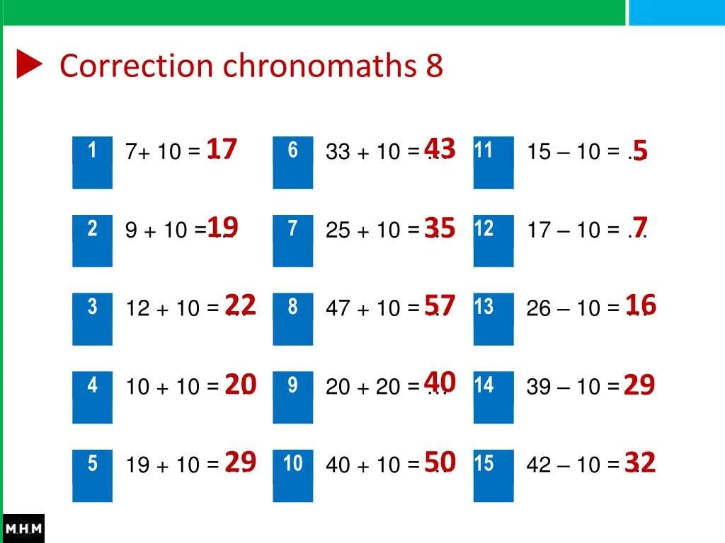 correction chronomaths 8
