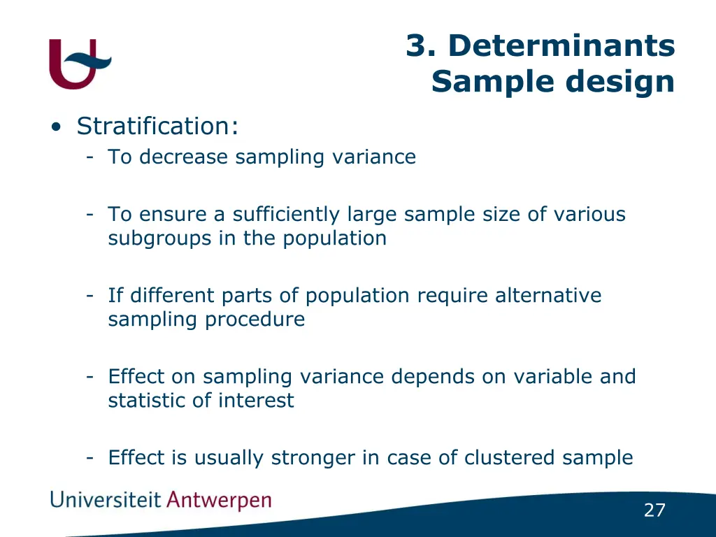 3 determinants sample design 5