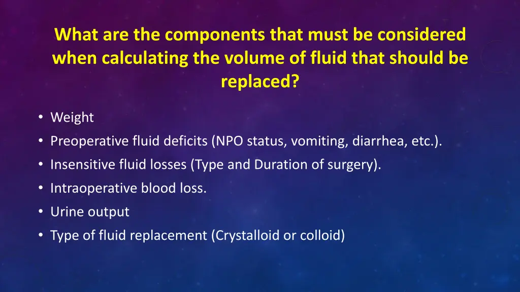 what are the components that must be considered