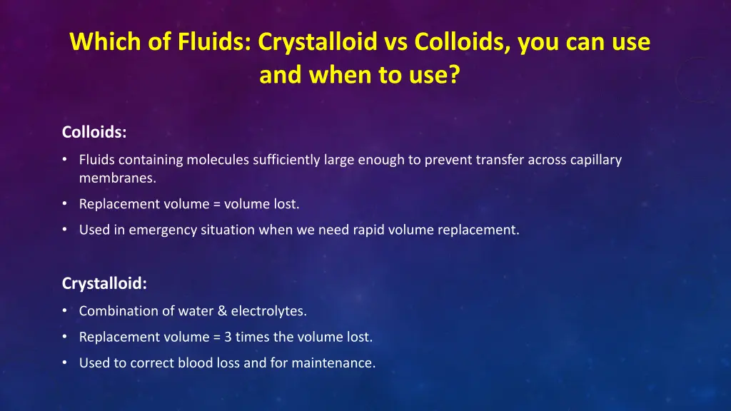 which of fluids crystalloid vs colloids