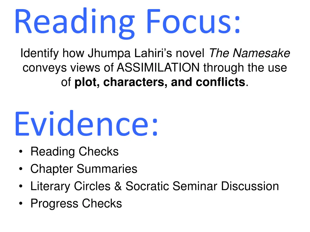 reading focus identify how jhumpa lahiri s novel