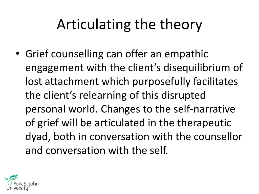 articulating the theory 1