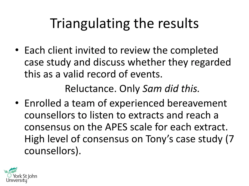 triangulating the results