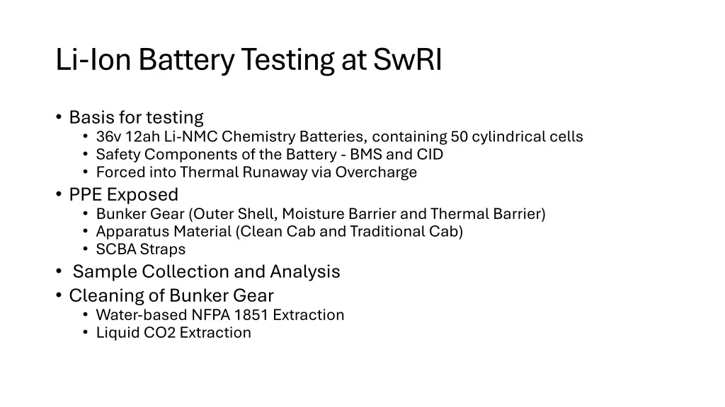li ion battery testing at swri