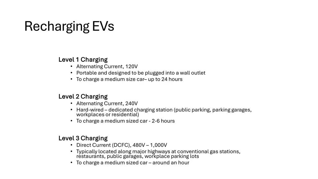 recharging evs