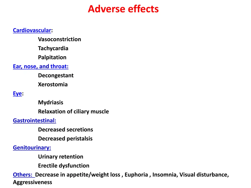 adverse effects