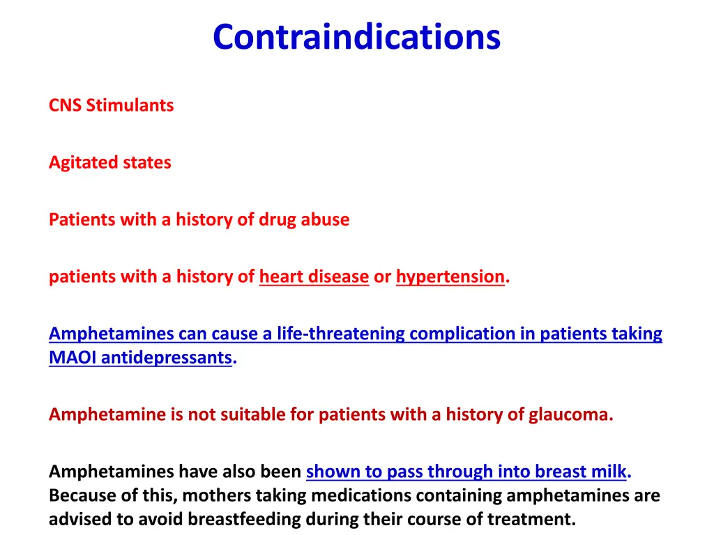 contraindications