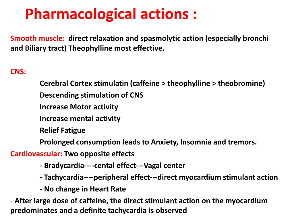pharmacological actions