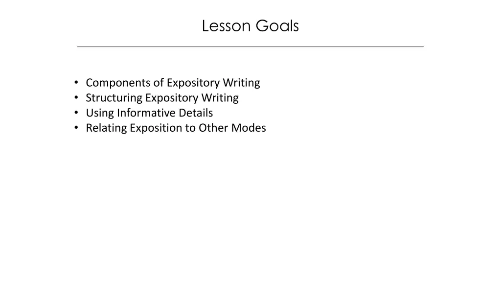 lesson goals
