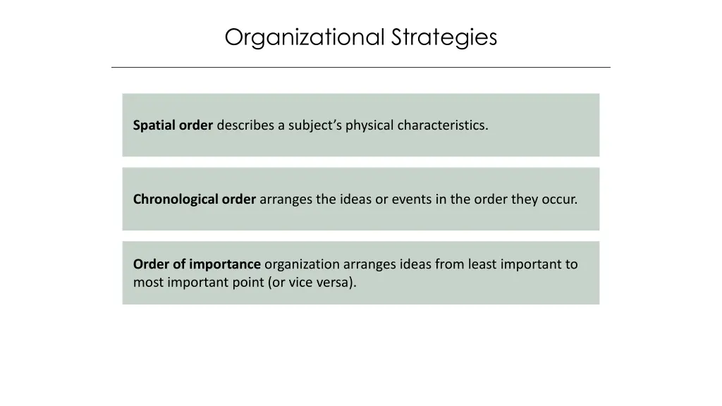 organizational strategies