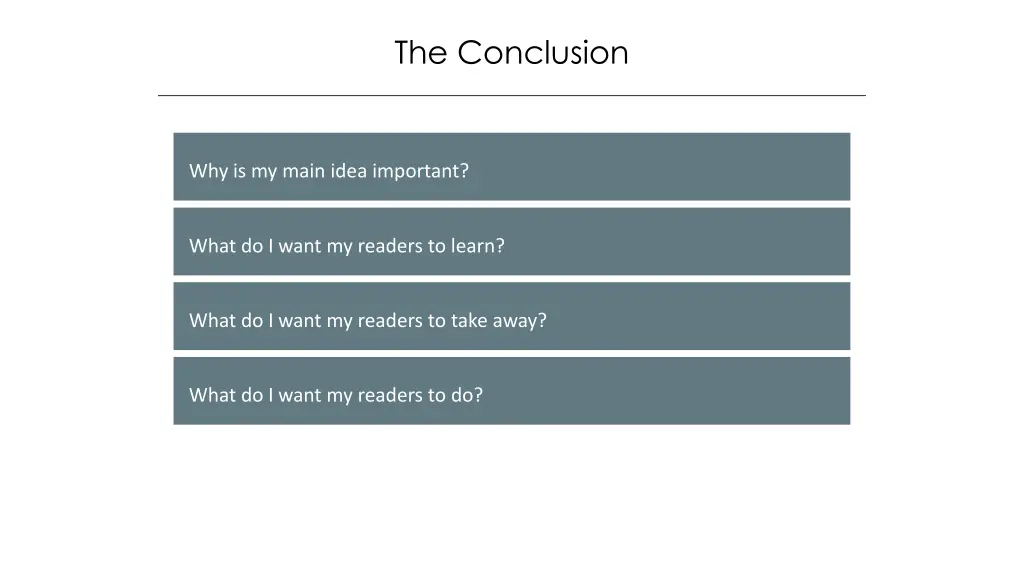 the conclusion