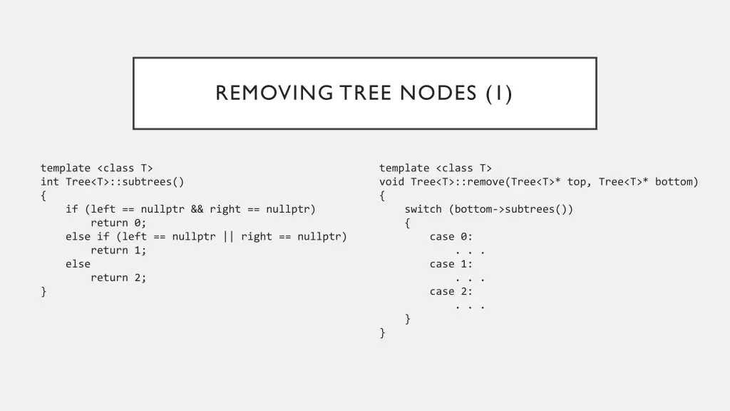 removing tree nodes 1