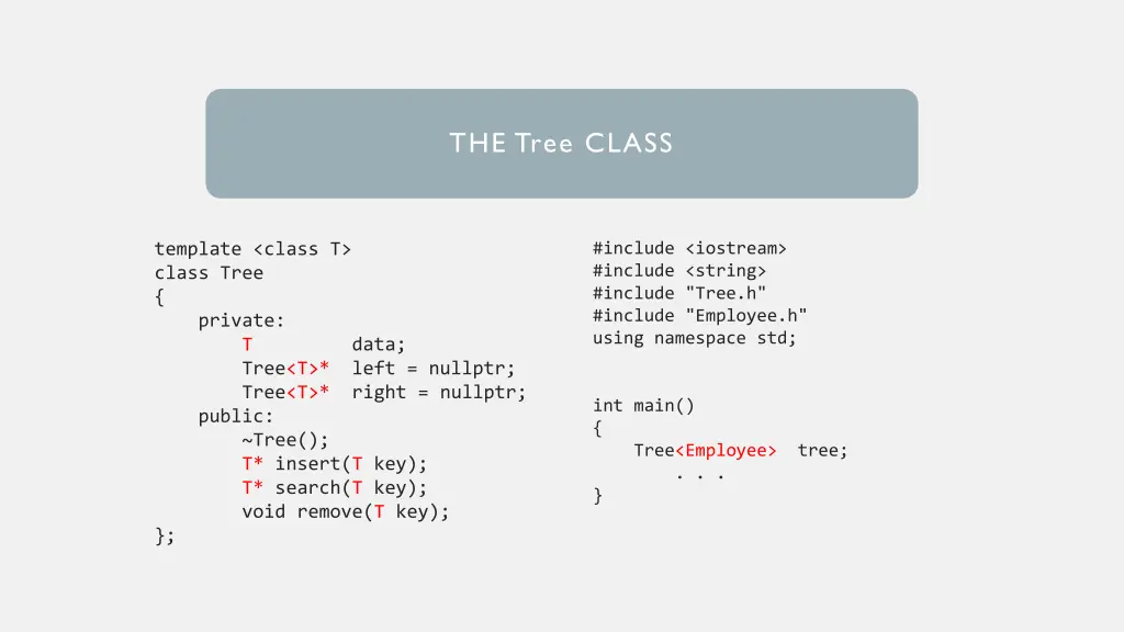 the tree class