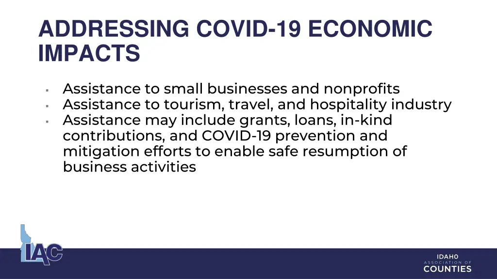 addressing covid 19 economic impacts