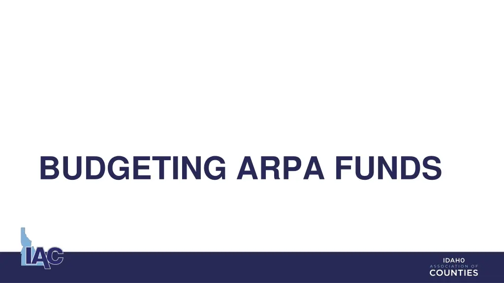 budgeting arpa funds