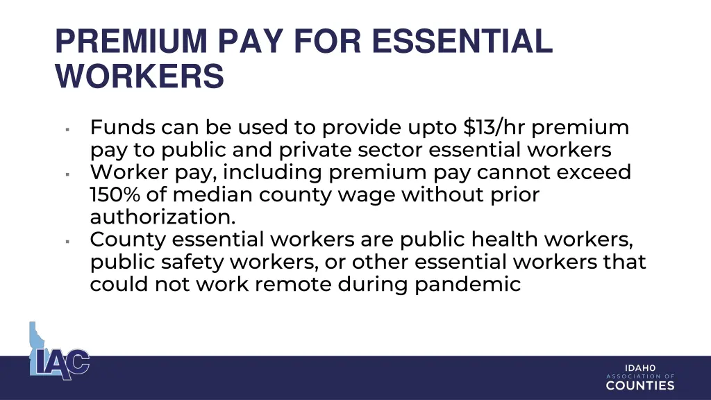 premium pay for essential workers