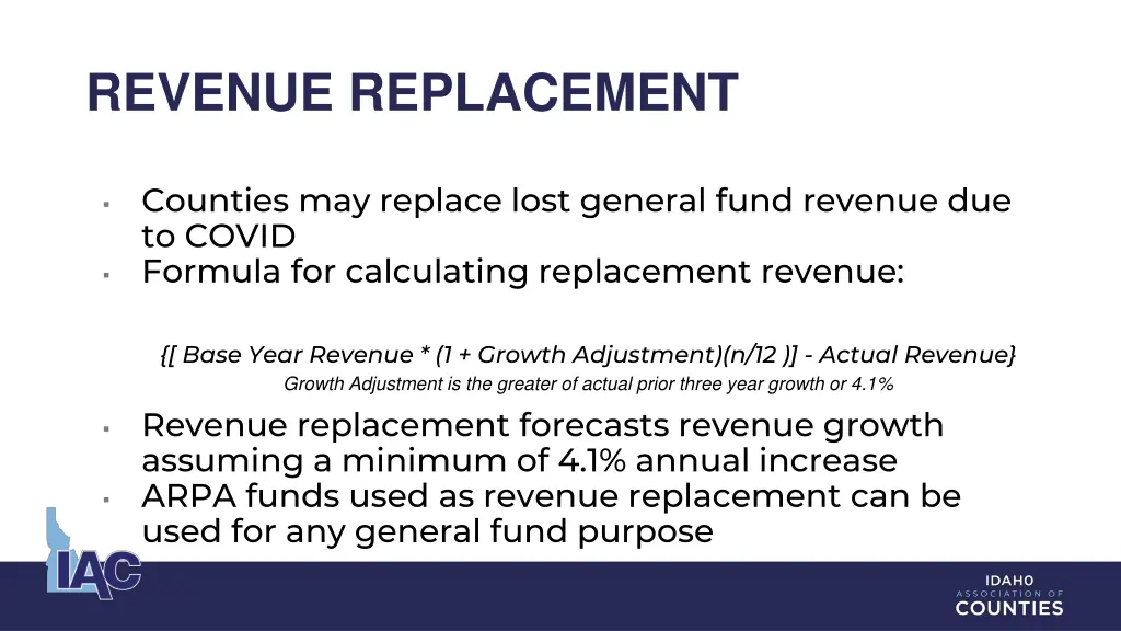 revenue replacement