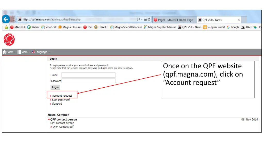 once on the qpf website qpf magna com click