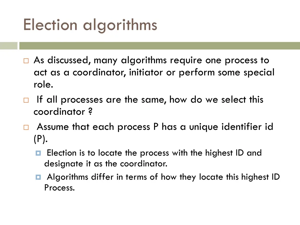 election algorithms