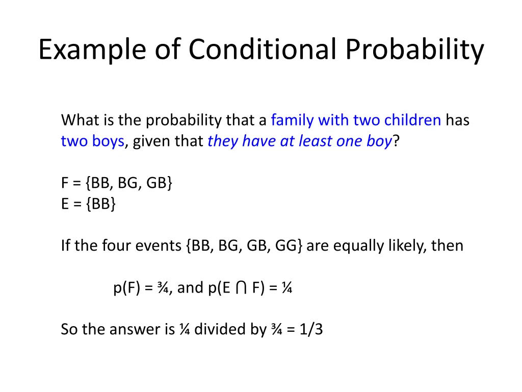example of conditional probability