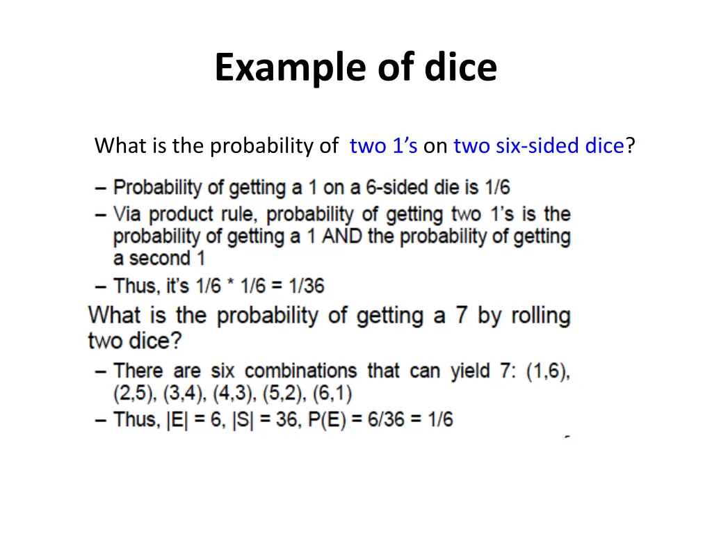 example of dice