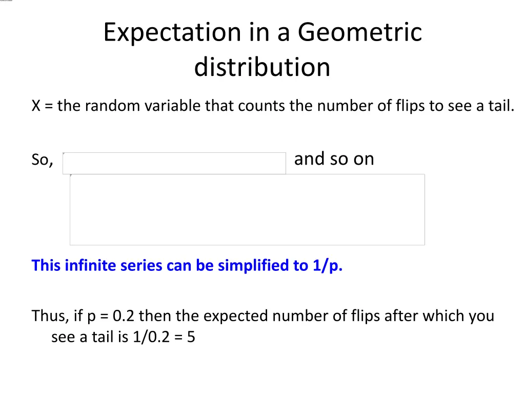 expectation in a geometric distribution