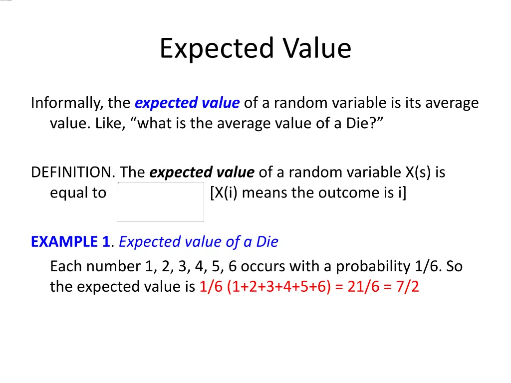 expected value