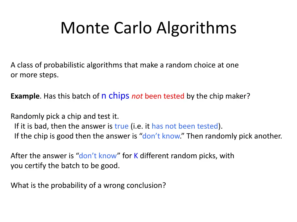 monte carlo algorithms