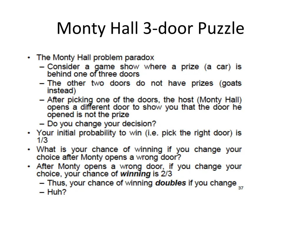 monty hall 3 door puzzle
