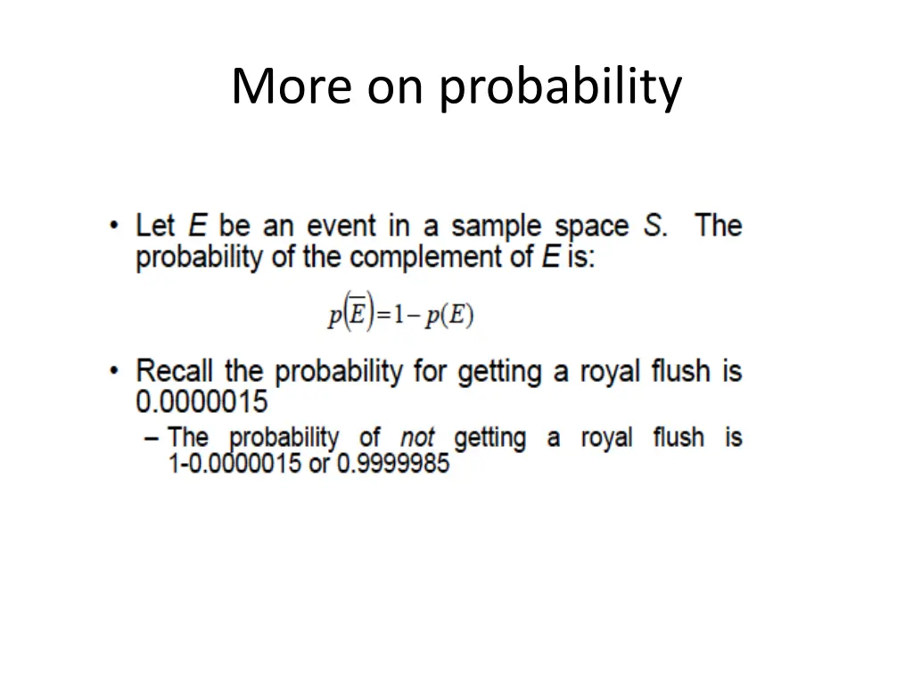 more on probability
