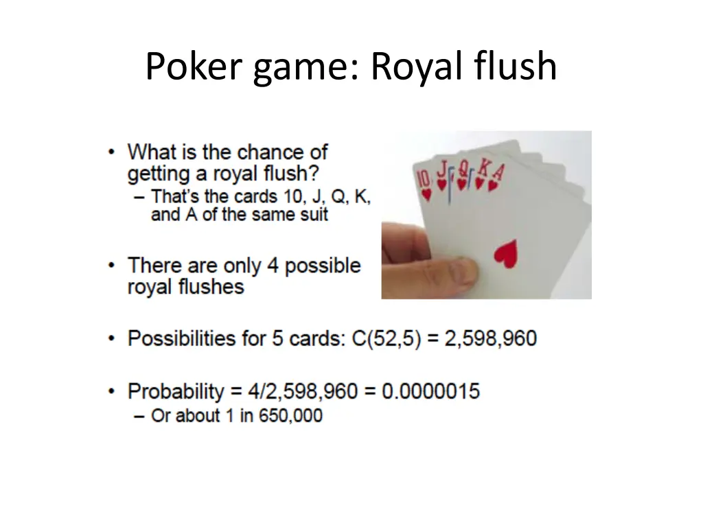 poker game royal flush