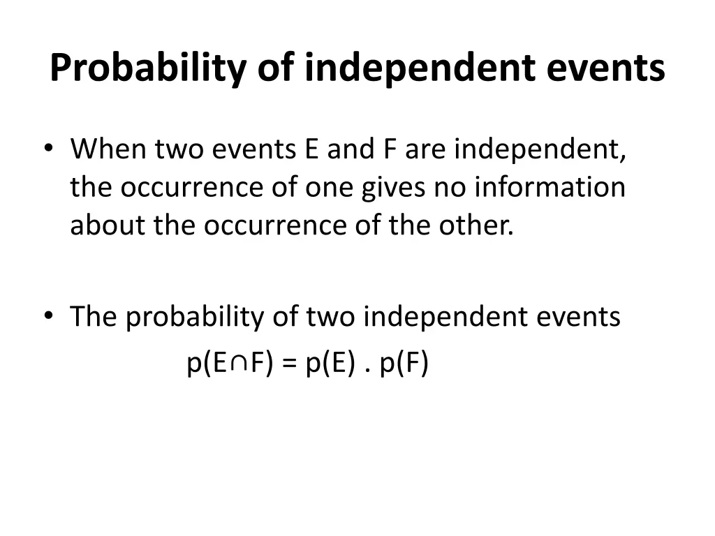 probability of independent events