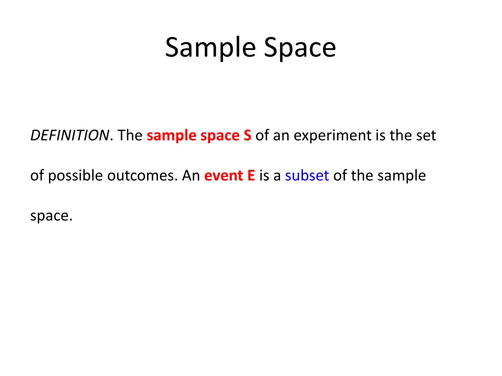 sample space