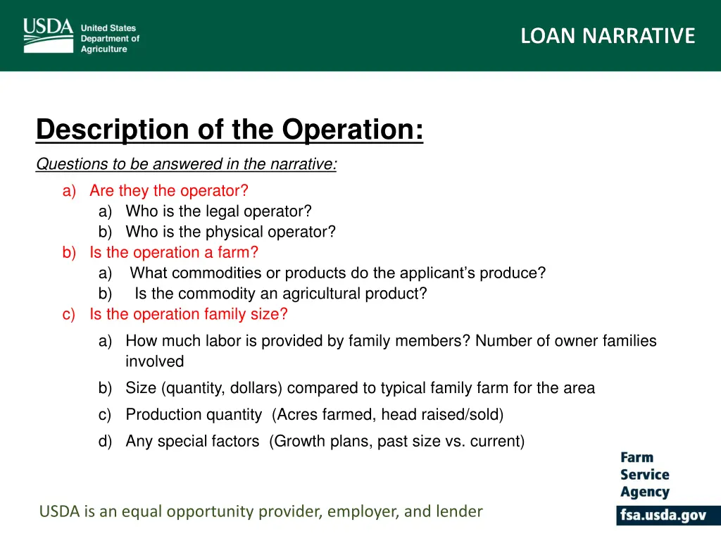 description of the operation