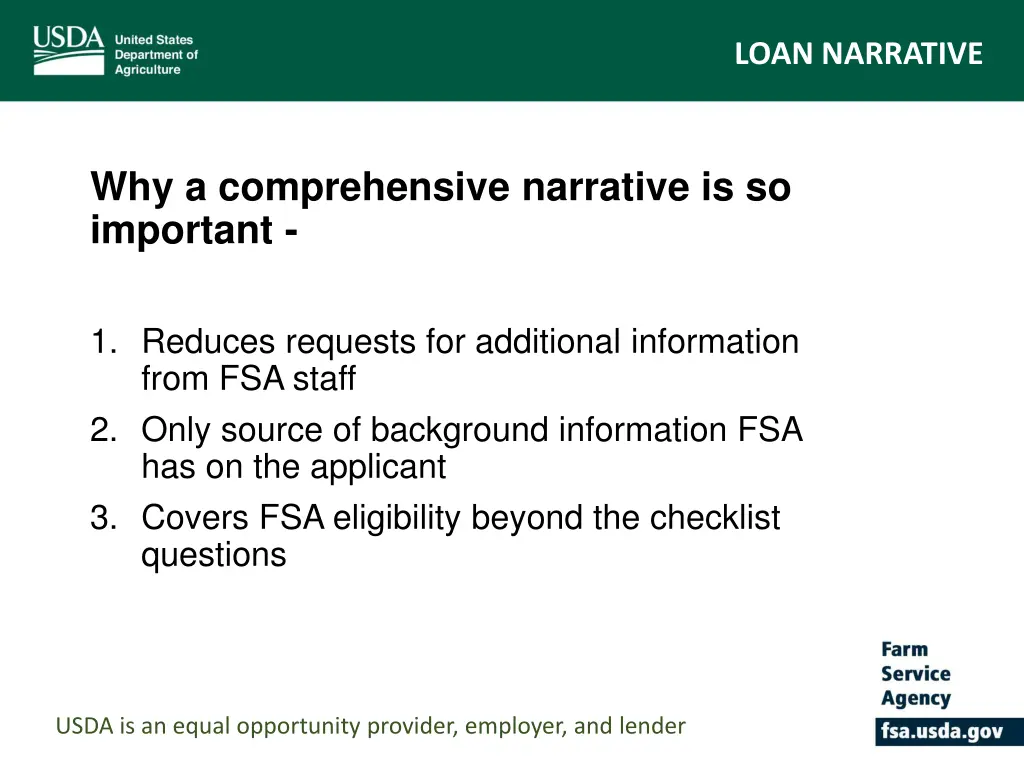 loan narrative