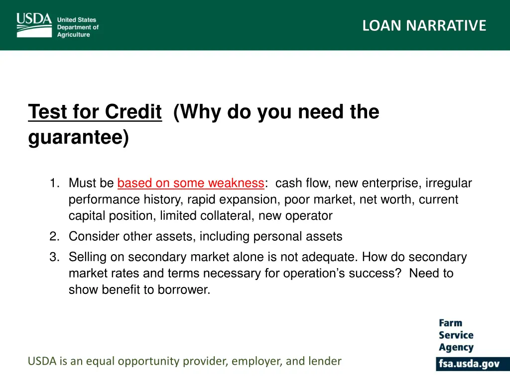 test for credit why do you need the guarantee