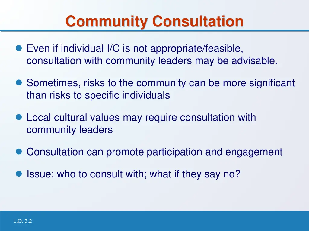 community consultation