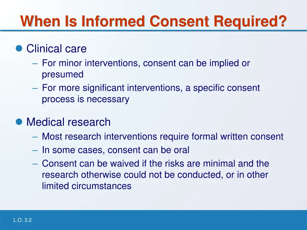 when is informed consent required