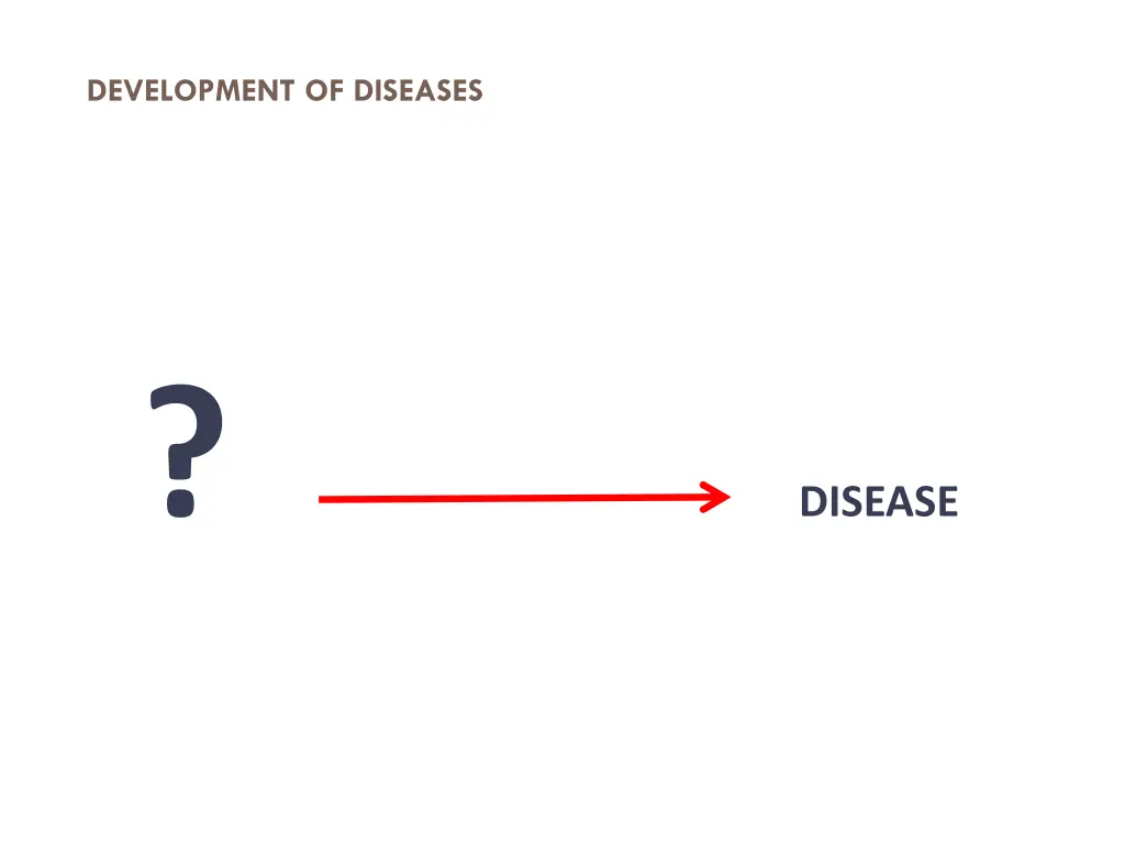 development of diseases