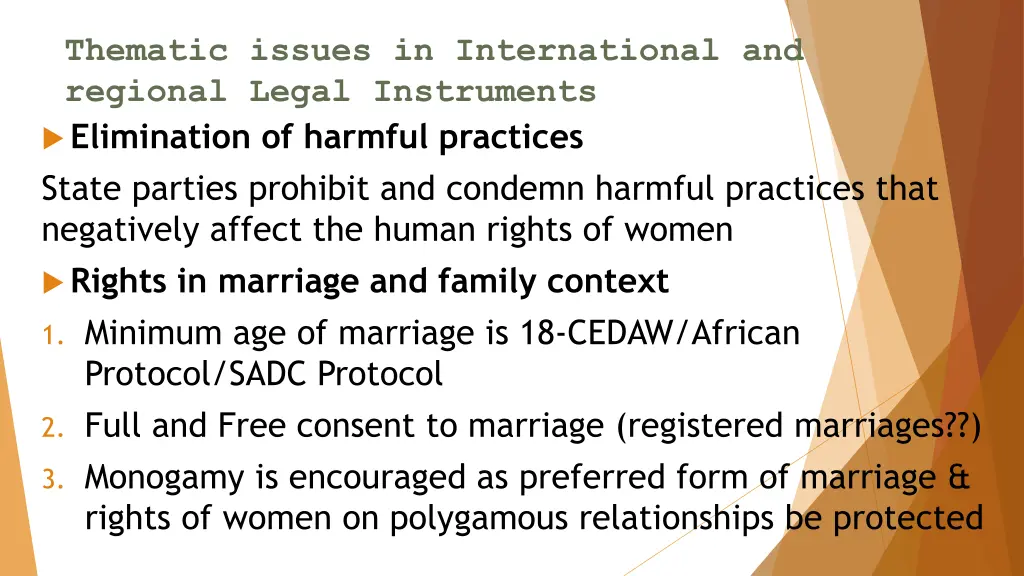 thematic issues in international and regional