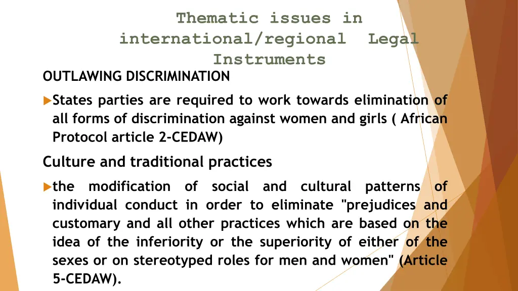 thematic issues in international regional legal