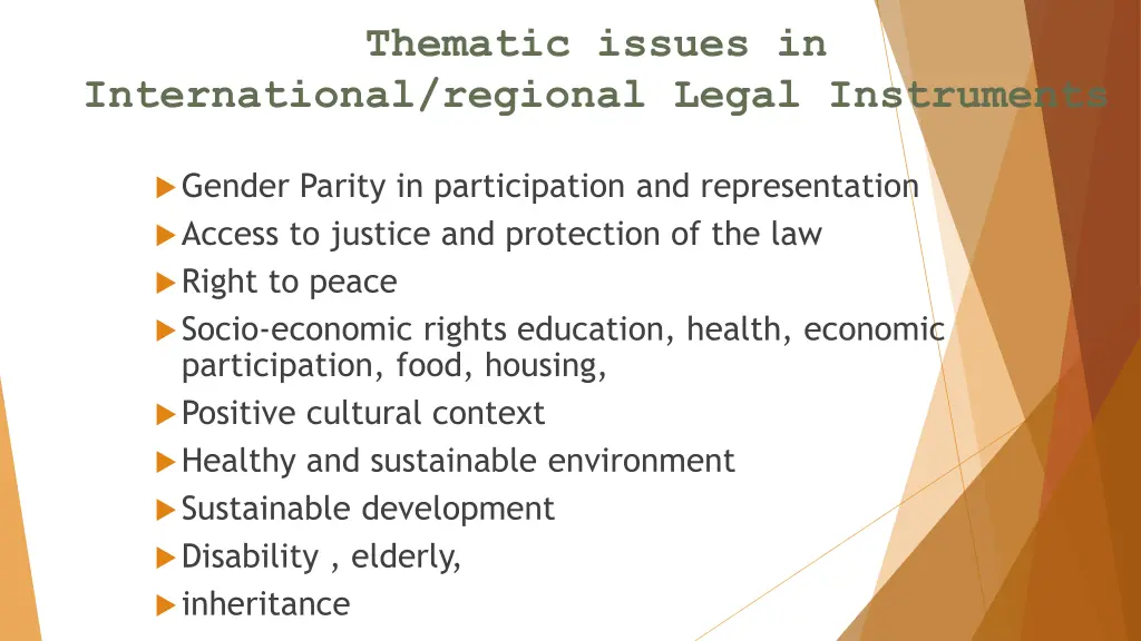 thematic issues in